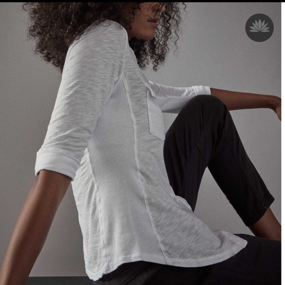 NWT Standard James Perse Sheer Slub Side Panel Shirt Light Blue - Picture 3 of 10